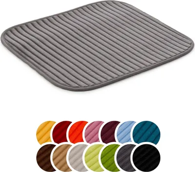 Produktbild von liebling Badteppich mit Anti-Rutsch-Beschichtung aus PVC Noppen, Cord-Optik, 100% Polyester, 50 x 45 cm, Fußbodenheizung geeignet, anthrazit