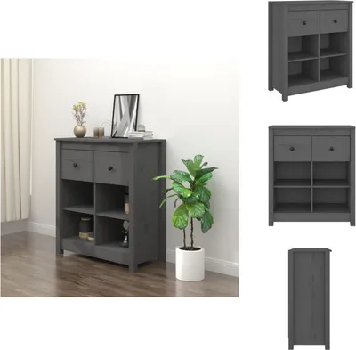 Obrázok produktu pre vidaXL Príborník sivý 70x35x80 cm masív borovica - Príborníky