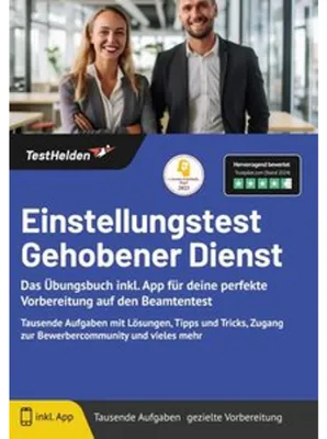 Immagine prodotto di Einstellungstest Gehobener Dienst: Das Übungsbuch inkl. App für deine perfekte Vorbereitung auf den Beamtentest - Tausende Aufgaben mit Lösungen, Tipps und Tricks, Zugang zur Bewerbercommunity und vieles mehr