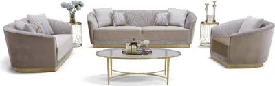 Produktbild von Klassische Wohnzimmer Sofagarnitur Couch Sitzgruppe Polstergruppen Sofa Set 411