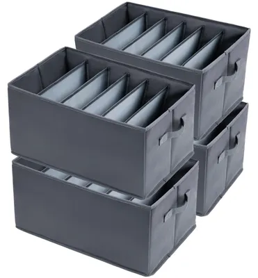Obrázek produktu pro Omgoods – Sada 4 organizérů na oblečení s 6 přihrádkami