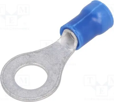 Produktbild von 5x Ringkabelschuh 1,04÷2,62mm2 M6 Klemmverbindung Ø: 6,35mm blau 130126 Isolierte