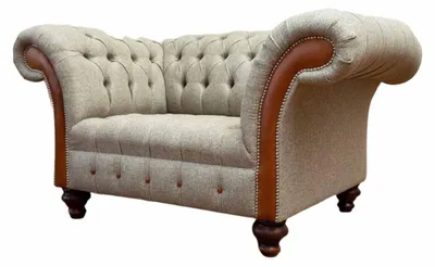 Produktbild von Chesterfield Sofa Polster 1,5 Sitzer Sofas Klassisch Einsitzer Grau Neu