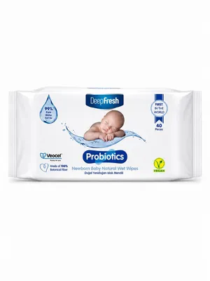 Produktbild von Deep Fresh Probiotics Newborn Baby Natural Pflegetücher, 40 Stk.