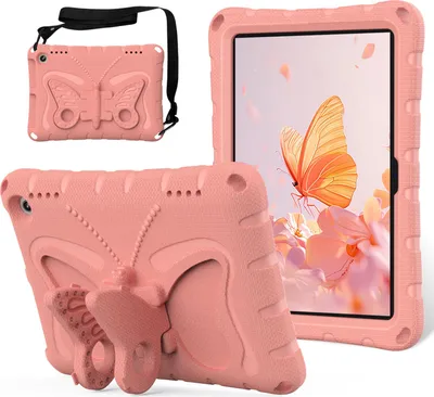 Produktbild von Kinder Hülle für Amazon Fire HD 8 / Fire HD 8 Plus 2022/2020 8,0" Leicht Stoßfeste EVA Kindgerechtes Schutzhülle mit Schultergurt, Schmetterlings-Ständer Pink