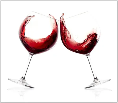 Produktbild von Spritzschutz Herdabdeckplatte Schneidebrett aus Glas Toast mit Rotwein 1-Teilig (60x52cm)