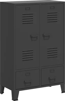 Produktbild von vidaXL Kleiderschrank Industrie-Stil Anthrazit 67x35x107 cm Stahl