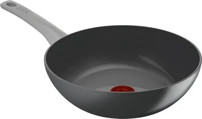 Produktbild von Induktionswok in Keramik - 28 cm - Gerecycelt Aluminium - Thermo-Signal - PFAS-frei - für alle Heizquellen - Grau