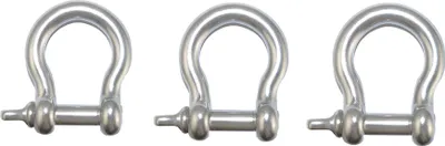 Produktbild von Edelstahl V4A Schäkel, Spannschrauben, Karabinerhaken/ Schäkel geschweift 12mm 3 Stück