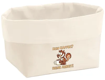 Produktbild von Huuraa Organizer Kein Kaffee keine Arbeit Eichhörnchen 3 Liter Medium Canvas Baumwolle Utensilo Geschenkidee