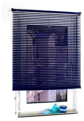 Produktbild von Jalousie aus Kunststoff, 160 cm Länge, Kunststoff-Jalousie orientblau B 110 cm