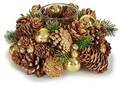 Theelichthouder meerkleurig Glas 19 x 19 x 9 cm Weihnachten