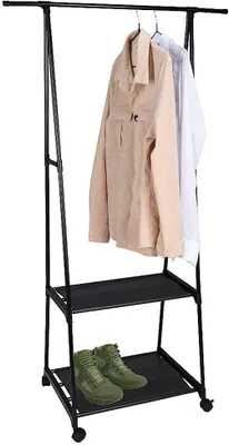 Image de H&S Decoration Portemanteau métal noir 157cm x 55-85cm x 45cm