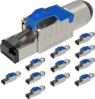 Produktbild von Netzwerkstecker Cat8 Cat8.1 RJ45 Stecker 12 Steckverbinder werkzeuglos geschirmt