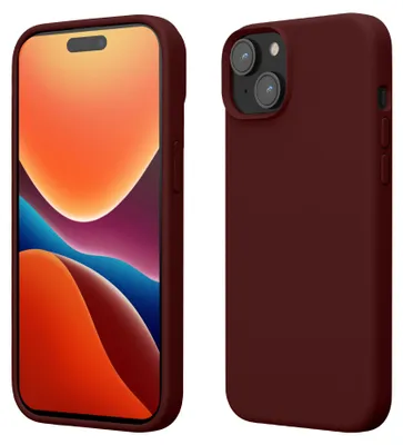 Produktbild von kwmobile Handyhülle für iPhone 15 Hülle, für iPhone 15 Case - Hülle Silikon - kabelloses Laden - Bordeaux Violett