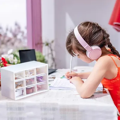 Produktbild von Kleine weiße Plastikladekast mit 9 Ladeschubladen