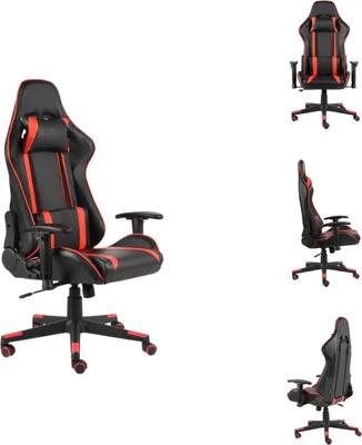 Image de vidaXL Chaise de jeu pivotante rouge PVC - Fauteuil de jeu