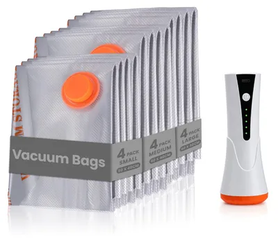 Vakuumpumpe USB-aufladbar mit 12 Beuteln, 1800 mAh