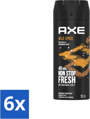Produktbild von Axe - Deodorant Bodyspray - 48hrs Non Stop Fresh - Wild Spice - Wilde Gewürze & Zedernholz - 150 ml - Vorteilspack - 6 Stücke