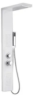 Productafbeelding van Doucheset – Douchepaneel – Handdouche – 4 Functies – 304 Geborsteld RVS – Wit en Zilver Design
