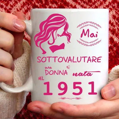 Keramikbecher 70. Geburtstag, 1951, Geschenk für Frauen