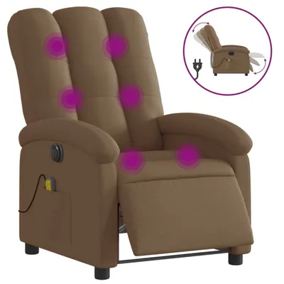 Obrázok produktu pre vidaXL Masážne kreslo Electric Brown Fabric