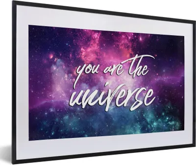 Produktbild von MuchoWow® Gerahmtes Poster Weltraum - Zitat - Sterne - Jungen - Mädchen - Kinder 60x40 cm - Poster mit Schwarzem Bilderrahmen Wandposter Rahmen Foto Bilder - Schlafzimmer - Plakat in Rahmen - Drucken