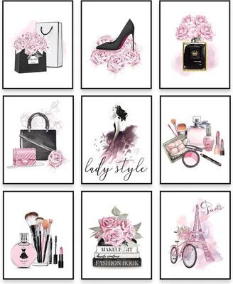 Image de Ensemble de 9 posters décoratifs pour mur, design moderne, format 21x30 cm, idéal pour une chambre
