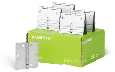 Produktbild von Alberts Scharnier | quadratisch | sendzimirverzinkt | 64 x 64 mm | 20er Set