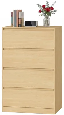 Zdjęcie produktu dla Komoda z 4 szufladami | Żółta | 60x40x97,4 cm