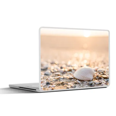 Produktbild von MuchoWow® Laptop Aufkleber Sticker Cover Muscheln - Weiß - Strand - Sommer 30x22 cm - Laptop-Sticker