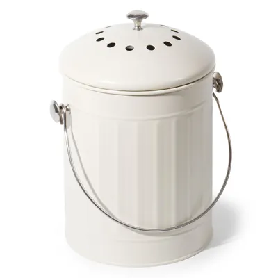 Produktbild von Biomülleimer  Komposteimer Metall Geruchsfilter nachhaltiger  Mülleimer 5,5L Mattbeige