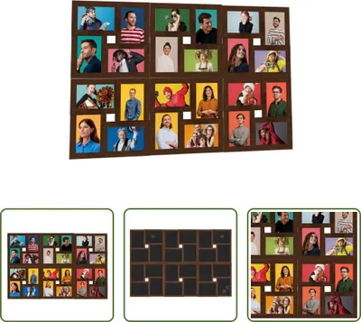 Obrázok produktu pre The Living Store Kolážový rám na fotografie 24x(10x15 cm) Tmavo hnedý MDF