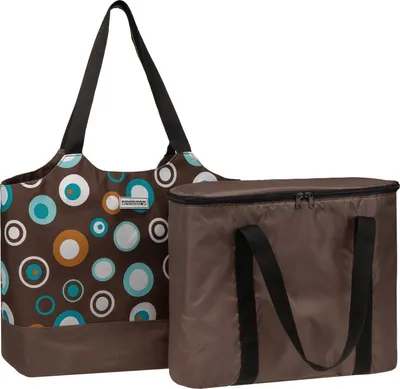 Produktbild von anndora 2 in 1 Einkaufstasche + Isoliertasche - doppelt Volumen - braun hellblau - Dunkelbraun