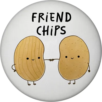 Produktbild von Chips Freundschaft Magnet mit Flaschenöffner rund mit Spruch Friendchips