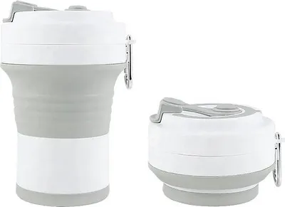 Obrázok produktu pre Veľké silikónové hrnčeky na kávu 550 ml, sivé