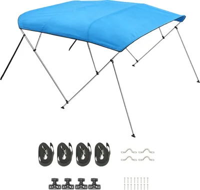 Produktbild von SucceBuy Bimini Top Bootsverdeck Bootdach Sonnenschutz Blau 4 Bögen 216-229 cm