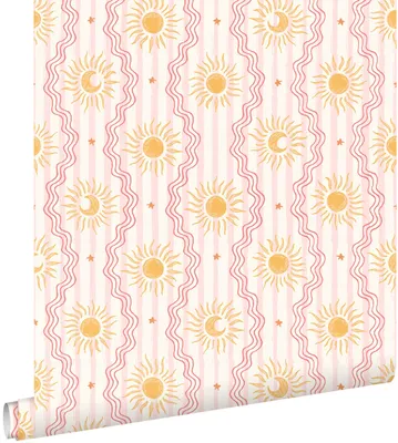 Obrázok produktu pre ESTAhome tapety, vzor "Sonnchen", farby: ružová, červená a žltá, rozmery: 50 x 900 cm