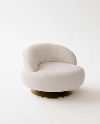 Produktbild von Bergère Modern Weiß Designer-Bergère Stoff Minimalismus Holz Sessel