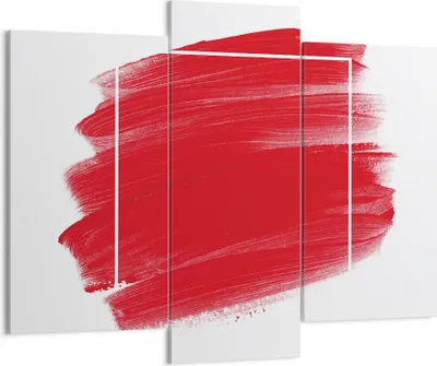 Produktbild von Bild auf Leinwand - Leinwandbild - 3 Teile - Rot Farben Stück - 130x100cm - Wand Bild - Wanddeko - Wandbilder - Leinwanddruck - Bilder - Wanddekoration - Leinwand bilder - Wandbild - CB130x100-5067