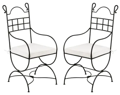 Immagine prodotto di Set di 2 sedie da giardino in stile mediterraneo, modello Segovia XL, realizzate in ferro, altezza 100 cm