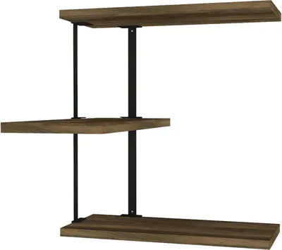 Image de Ékeka - Étagère, 45x20x47h cm Noyer Marron, 3 Étagères