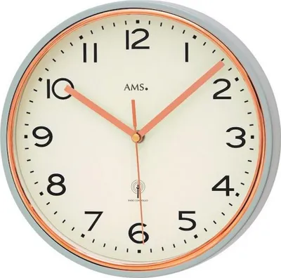 Produktbild von AMS 5509 Wanduhr Funk Funkwanduhr analog grau rund