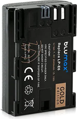 Produktbild von 2x Blumax Akku | für Canon LP-E6 Digitalkamera | Kapazität 2040mAh  |Spannung 7,4Volt | Video- und  Kamerazubehör