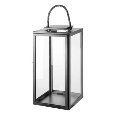 Produktbild von SEVILLA Laterne - H.58cm - grau/schwarz - Edelstahl /Glas - Dekoration