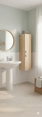 Produktbild von Badezimmer Hängeschrank 40 cm | 4 Regale | Feuchtigkeitsbeständig | Moderne Wand-Schranklösung