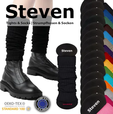 Obrázek produktu pro STEVEN 092 Dámské návleky na nohy Punčochy nad kolena - černé