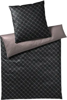 Produktbild von JOOP! Mako-Satin-Bettwäsche-Garnitur Cornflower Double Farbe Shiny Black Größe 200x220+2x70x90cm