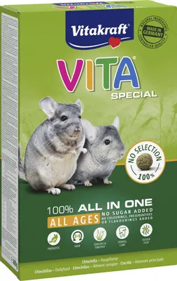 Imagen del producto de Vitakraft 4008239258472, Granulado, 600 g, para chinchillas, 145 mm, 65 mm, 230 mm