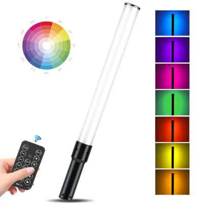 Produktbild von Handliche RGB-LED-Videoleuchte, 3000K-6500K, dimmbar, 18 Lichteffekte, integrierter Akku für Vlogging, Live-Streaming, Produkt- und Porträtfotografie